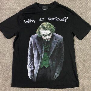 Vintage Heath Ledger Joker Dark Knight T Shirt Men's Small Black Why So Serious?
